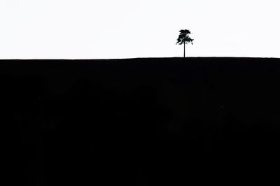 Silhouette horse against clear sky