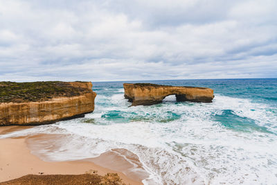 Scenic view of beach against sky