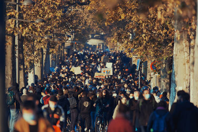 People on street in city