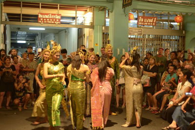 Group of people in market