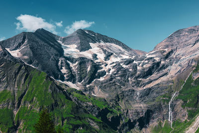 Panoramic view of snowcapped mountains against sky