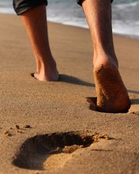 Low section of man on beach