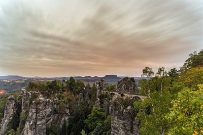 Panoramic view of land against sky