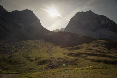 Scenic view of mountains against sky