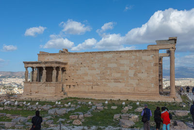 View of the erechtheion, temple dedicated to the goddess athena , athens, greece