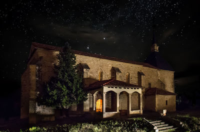 Exterior of building against sky at night