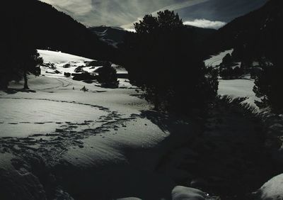 Snow covered mountain against sky