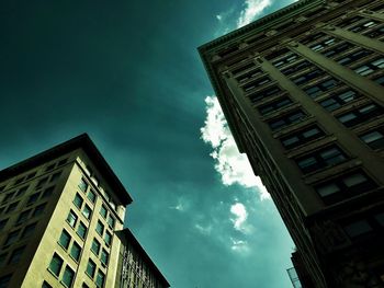 Low angle view of buildings against sky