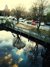 Reflection of buildings in water