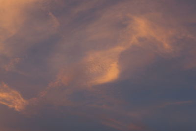 Low angle view of sky at sunset