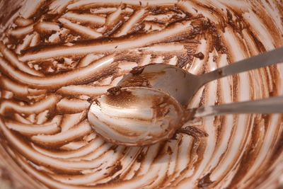 High angle view of chocolate in plate