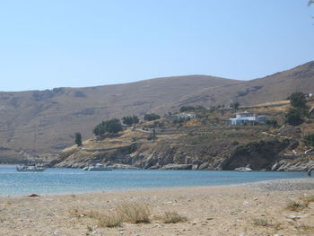 Scenic view of mountains against clear sky