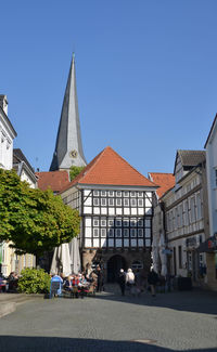 View of cathedral against clear blue sky