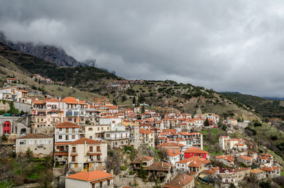 Town against sky