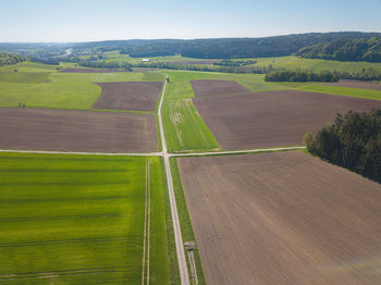 Aerial view of agricultural field