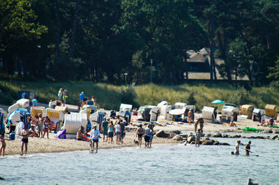 People enjoying vacations at beach