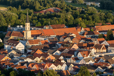 High angle view of townscape