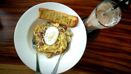 Close-up of food on table