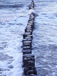 Scenic view of sea during winter