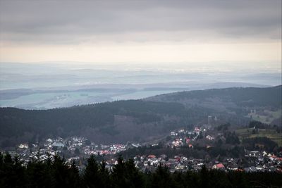 High angle shot of townscape