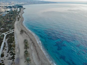 High angle view of beach against sky