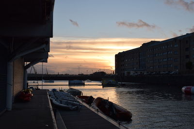 Scenic view of bridge against sky during sunset