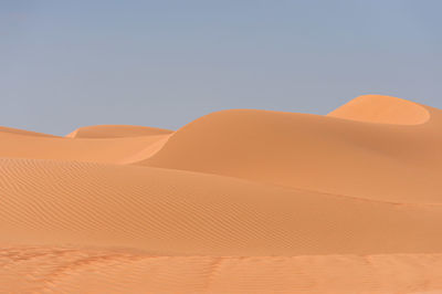 Scenic view of desert against clear sky