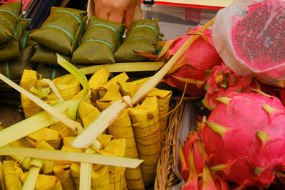 Various fruits for sale at market stall