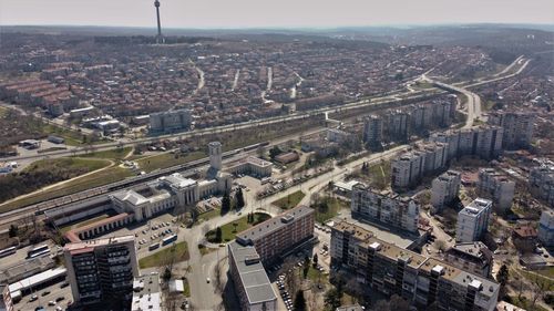 High angle view of cityscape