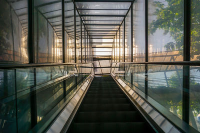 View of an empty escalator