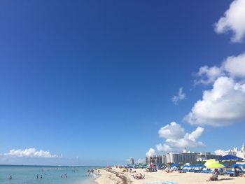 Scenic view of beach against clear sky