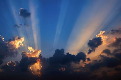 Scenic view of dramatic sky during sunset