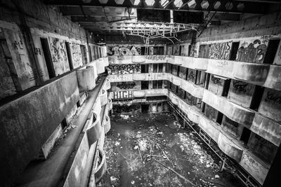 High angle view of abandoned building