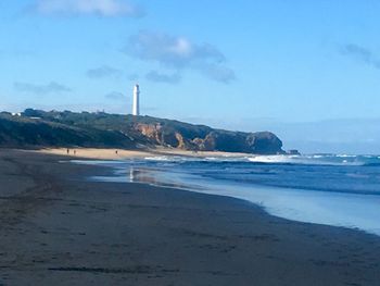 Scenic view of beach against sky