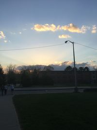 View of city at sunset