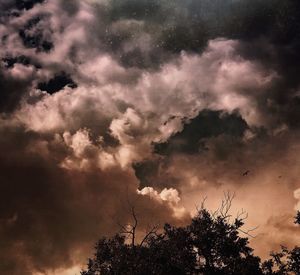 Low angle view of storm clouds in sky