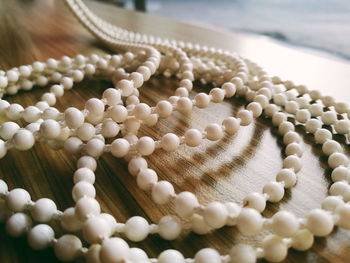 High angle view of coffee beans on table