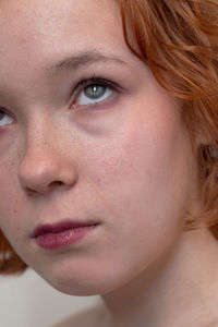 Close-up portrait of a beautiful young woman