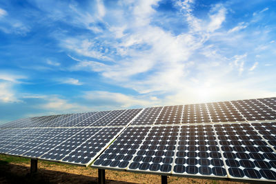 Solar panels against sky