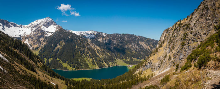 Hiking at vilsalp lake , tirol, austria