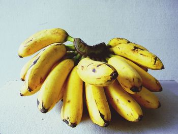 Close-up of bananas on table