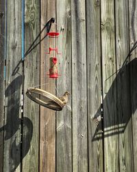 Directly above shot of wooden door