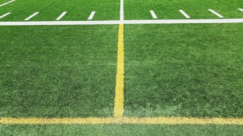 View of green foorball field