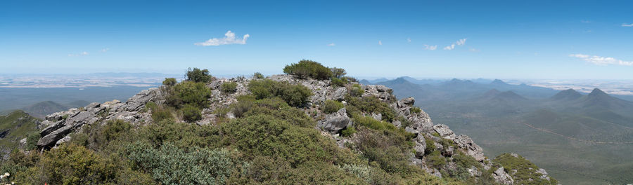 Panoramic view of mountains against sky