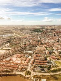 High angle view of townscape against sky