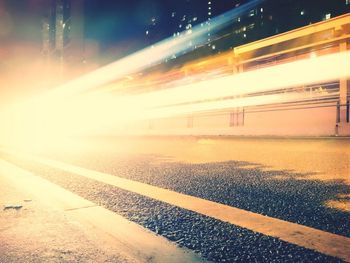 Light trails on road