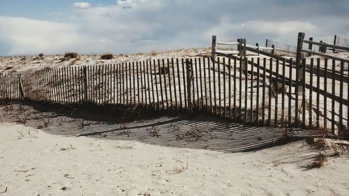 View of beach at dusk
