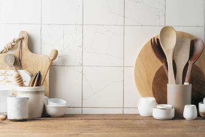 High angle view of food on table