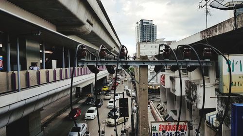 View of bridge and buildings in city