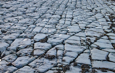 Full frame shot of stones on snow